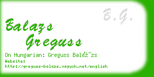 balazs greguss business card